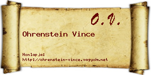 Ohrenstein Vince névjegykártya