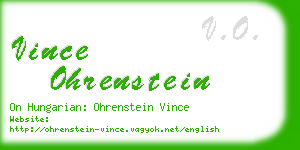 vince ohrenstein business card